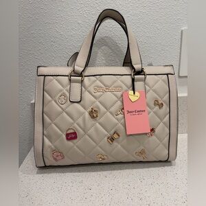 NWT JUICY COUTURE JUICY GIRL ONLY TOTE CROSSBODY BAG W CHARMS Color: ‘CRYSTAL’
